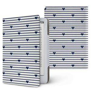 Navy Stripe Hearts Kindle Case
