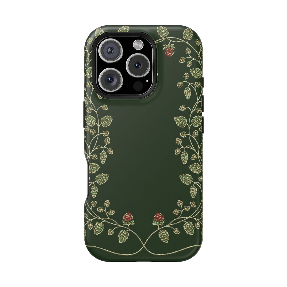 Hop Vine Wreath iPhone case shown at an angle