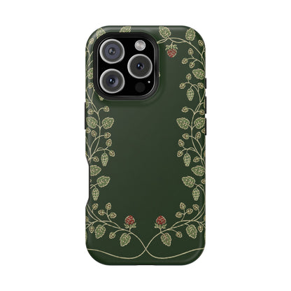 Hop Vine Wreath iPhone case shown at an angle