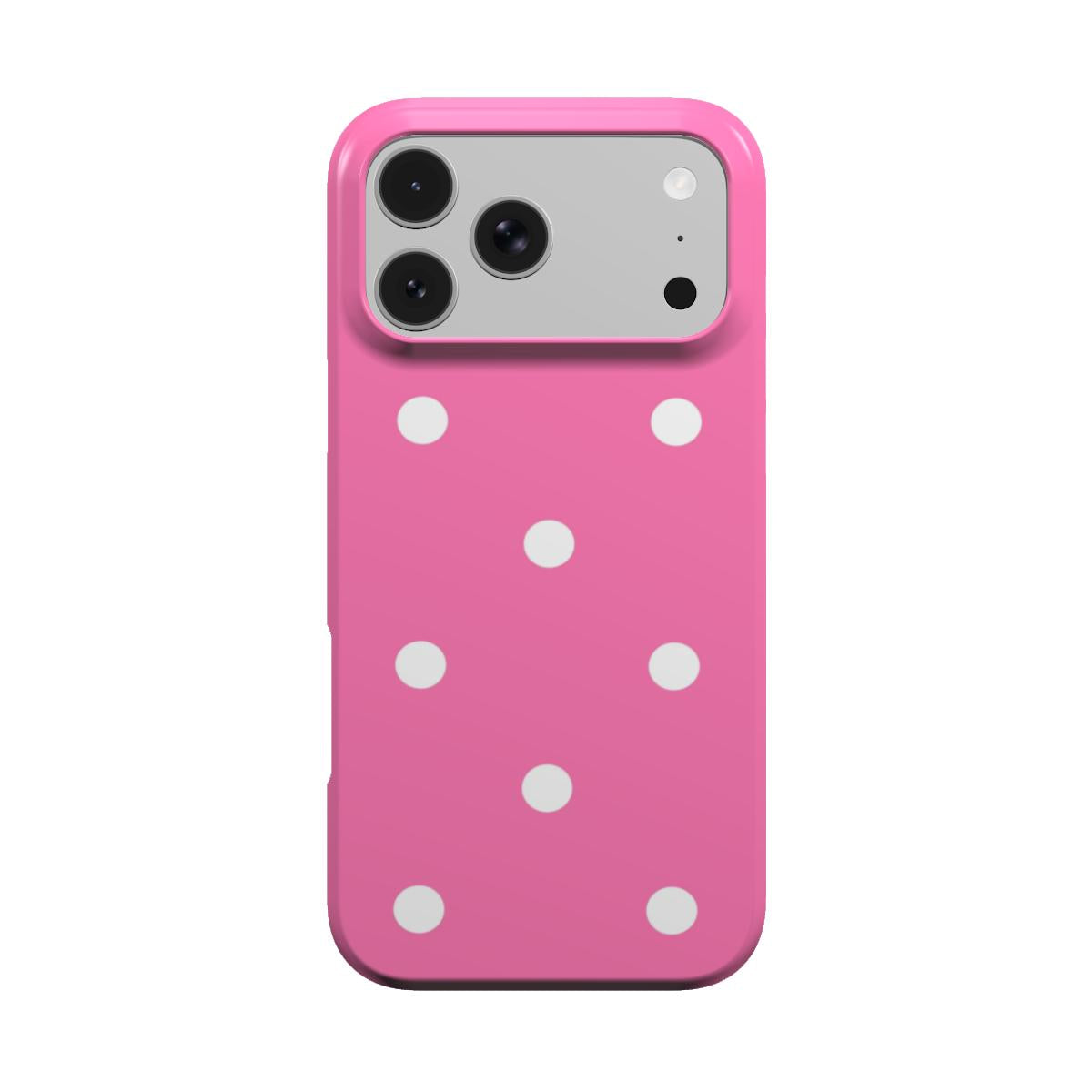 Candy Pink Polka Dot phone case – MagSafe iPhone case, front view