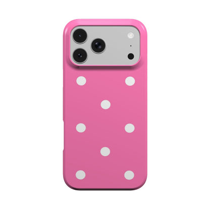 Candy Pink Polka Dot phone case – MagSafe iPhone case, front view