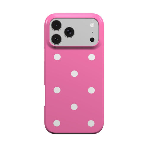 Candy Pink Polka Dot phone case – MagSafe iPhone case, front view