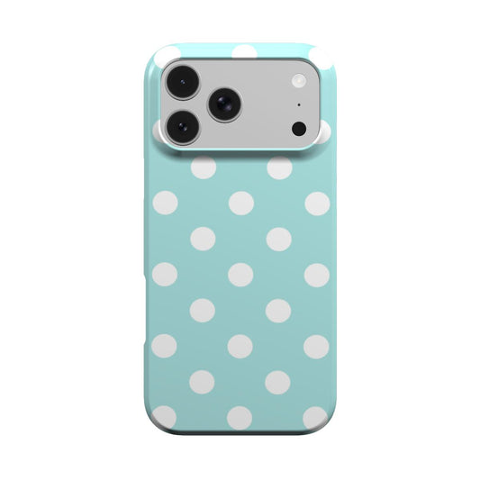 Aqua Polka Dot phone case – MagSafe iPhone case, front view