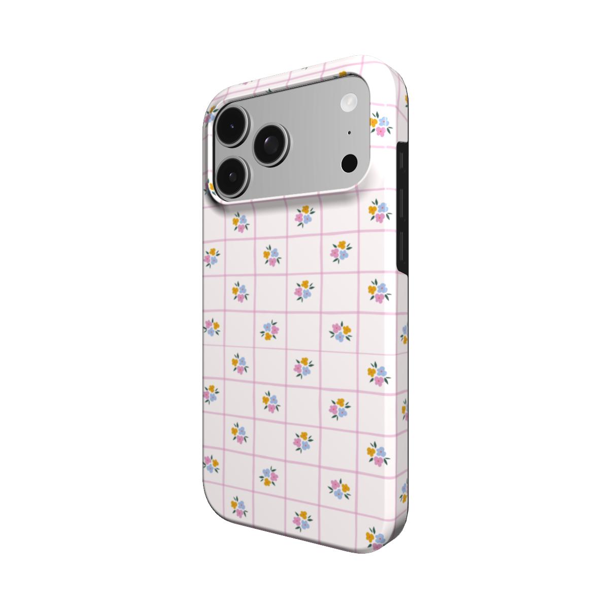 Ditsy Floral Check phone case – MagSafe iPhone case, detail view