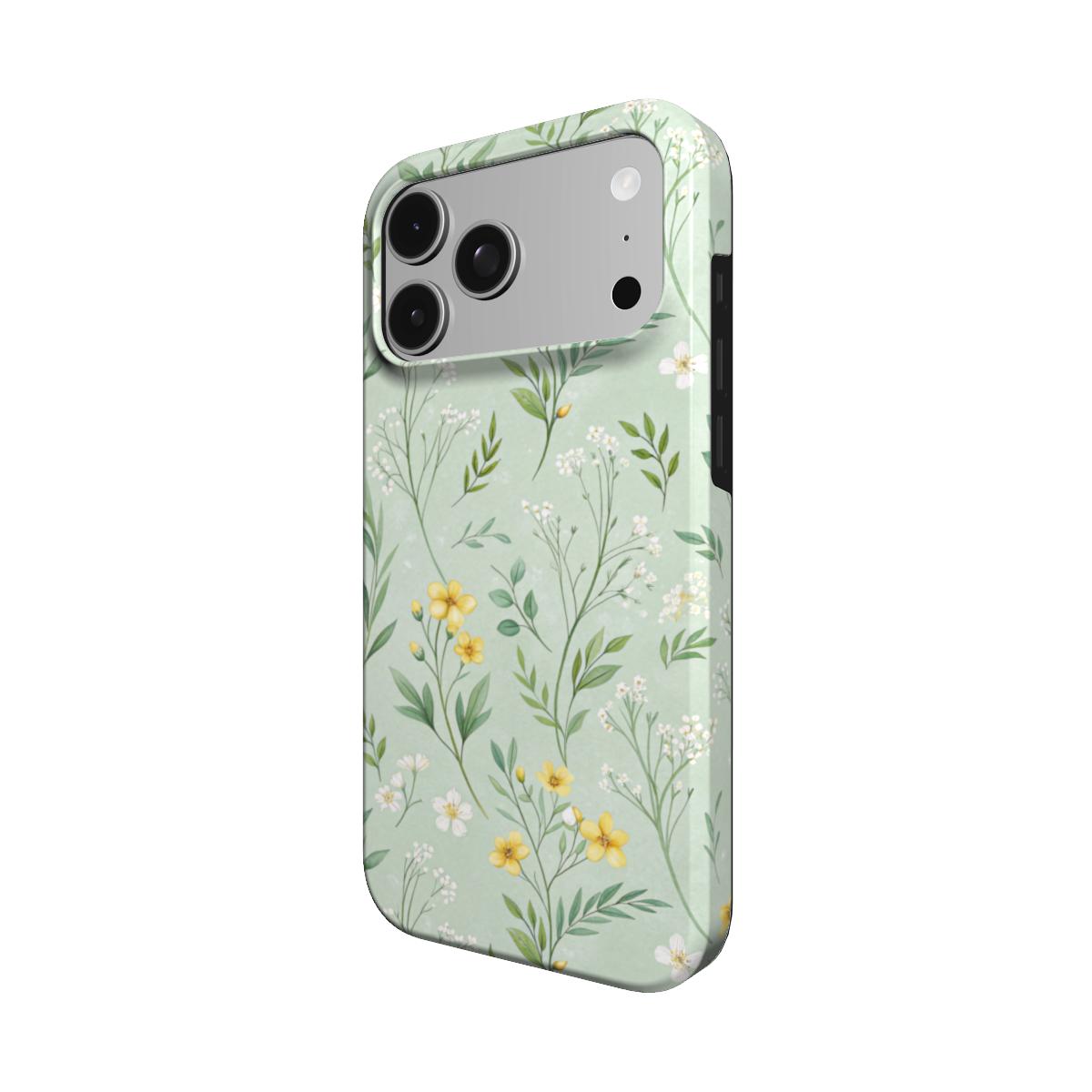 Buttercup Meadow phone case – MagSafe iPhone case, detail view
