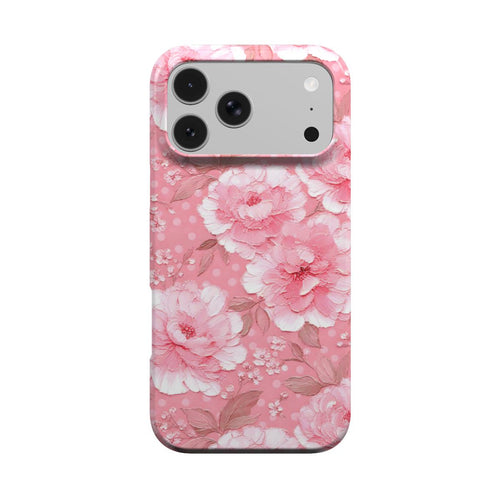 Pink Peony Polka Dot phone case – MagSafe iPhone case, front view