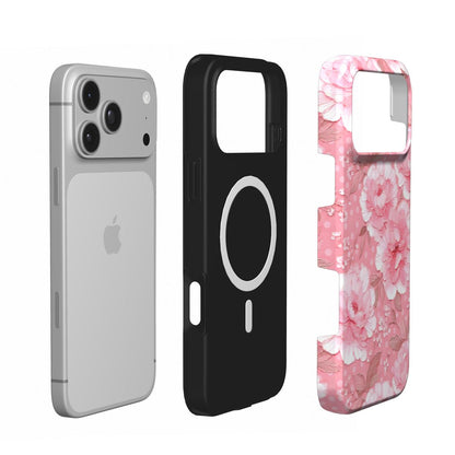 Pink Peony Polka Dot phone case – MagSafe iPhone case, second detail view