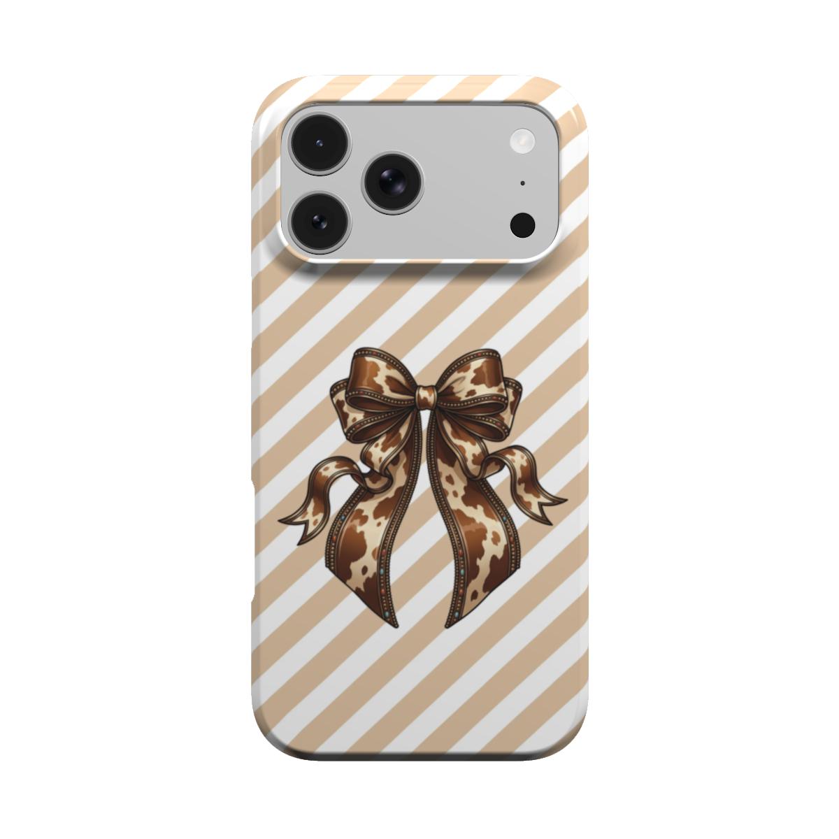 Cowhide Bow phone case – MagSafe iPhone case, front view