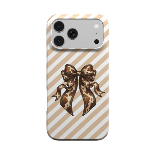 Cowhide Bow phone case – MagSafe iPhone case, front view