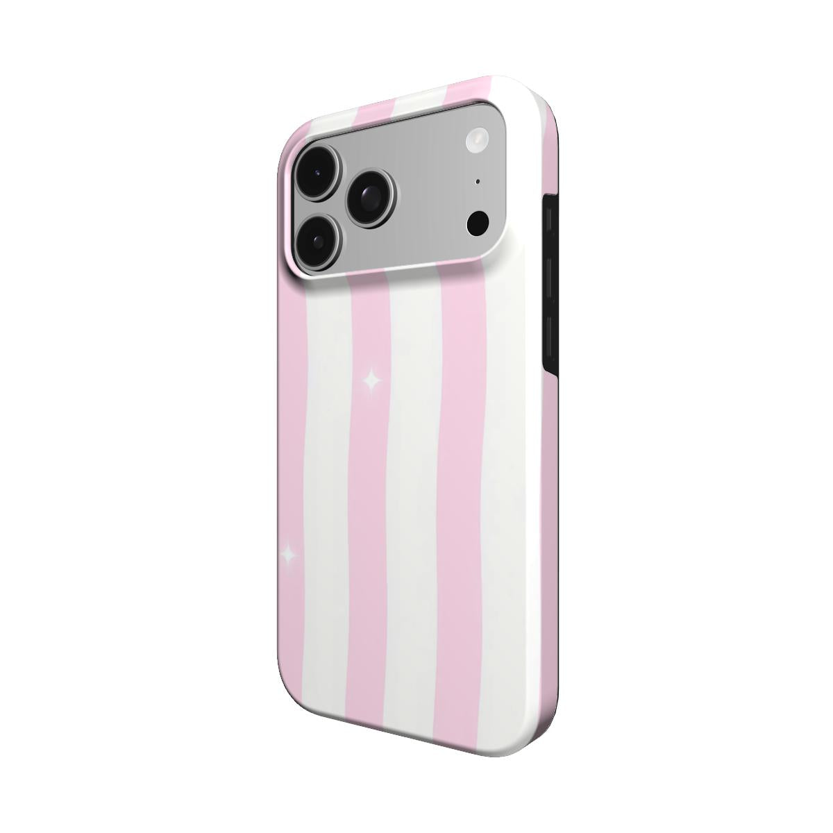 Pink Sparkle Stripe phone case – MagSafe iPhone case, detail view