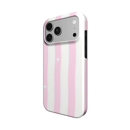 Pink Sparkle Stripe phone case – MagSafe iPhone case, detail view