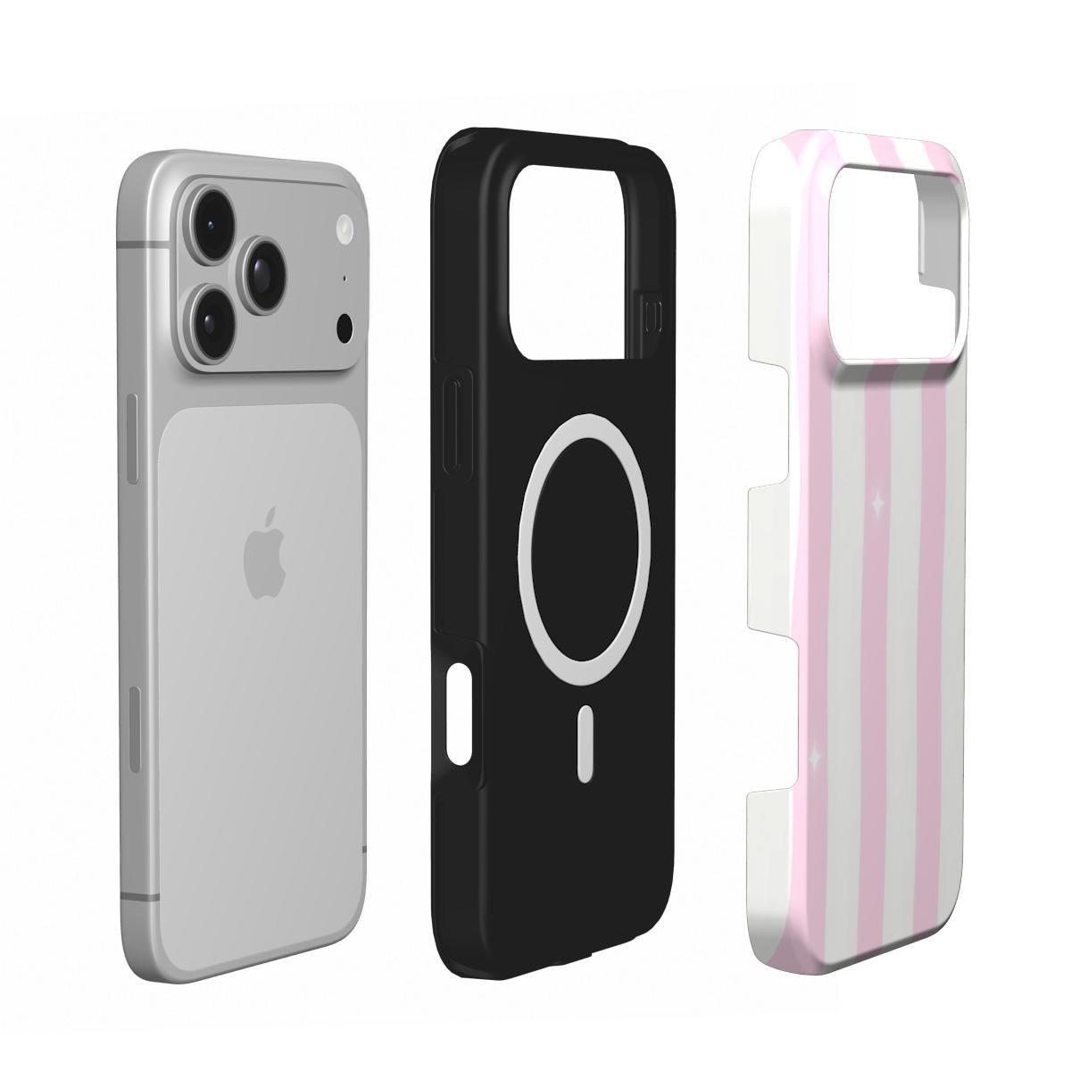Pink Sparkle Stripe phone case – MagSafe iPhone case, second detail view