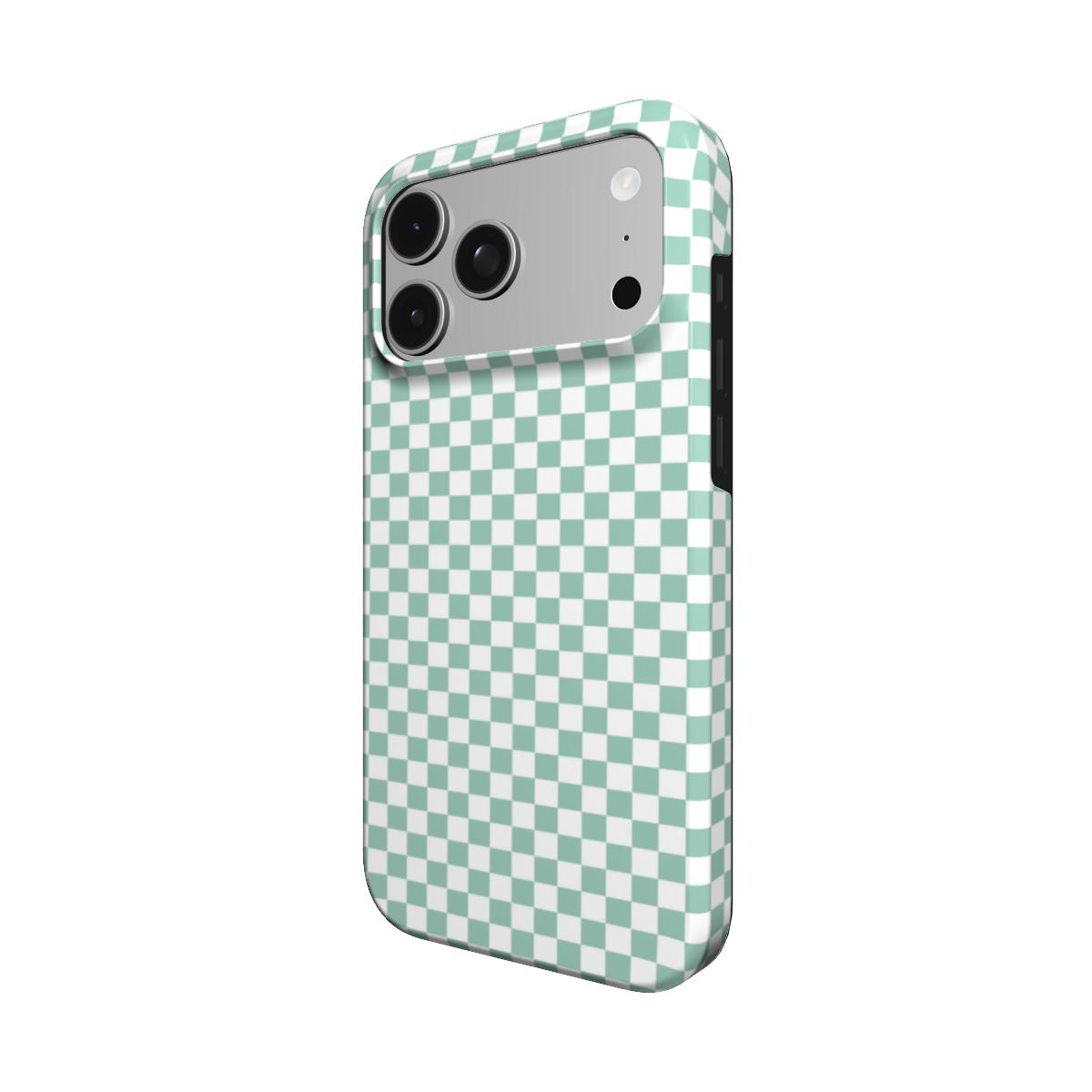 Sage Check phone case – MagSafe iPhone case, detail view