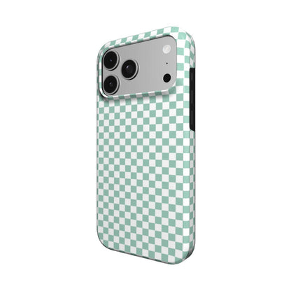 Sage Check phone case – MagSafe iPhone case, detail view