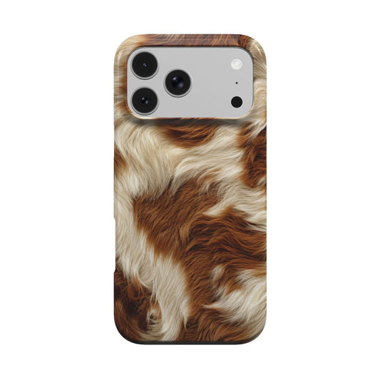 Chestnut Cowhide phone case – MagSafe iPhone case, front view