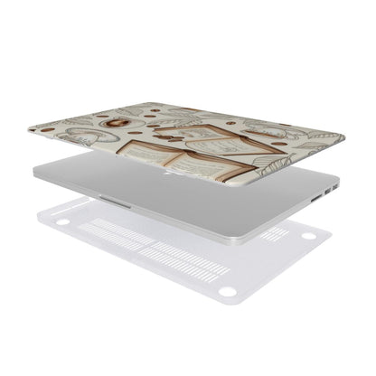 Books & Coffee MacBook case — hard-shell laptop cover, two-piece shell view