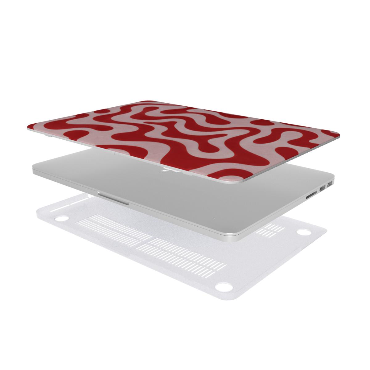 Retro Squiggle MacBook case — hard-shell laptop cover, two-piece shell view