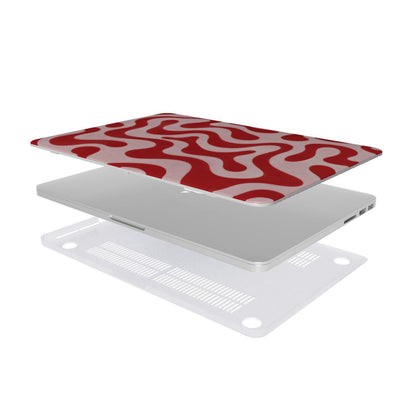 Retro Squiggle MacBook case — hard-shell laptop cover, two-piece shell view