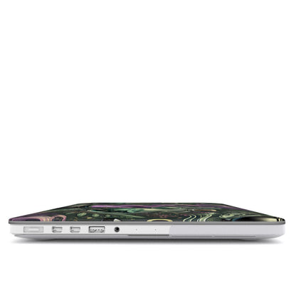 Witch's Apothecary MacBook case — hard-shell laptop cover, side view with ports