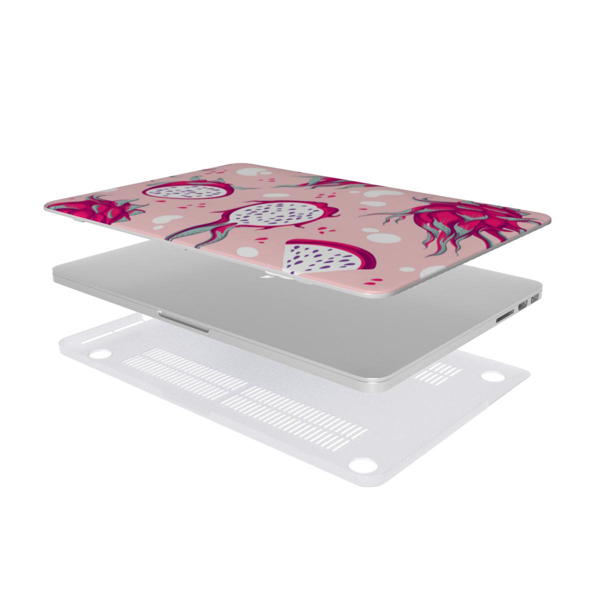 Dragonfruit MacBook case — hard-shell laptop cover, two-piece shell view