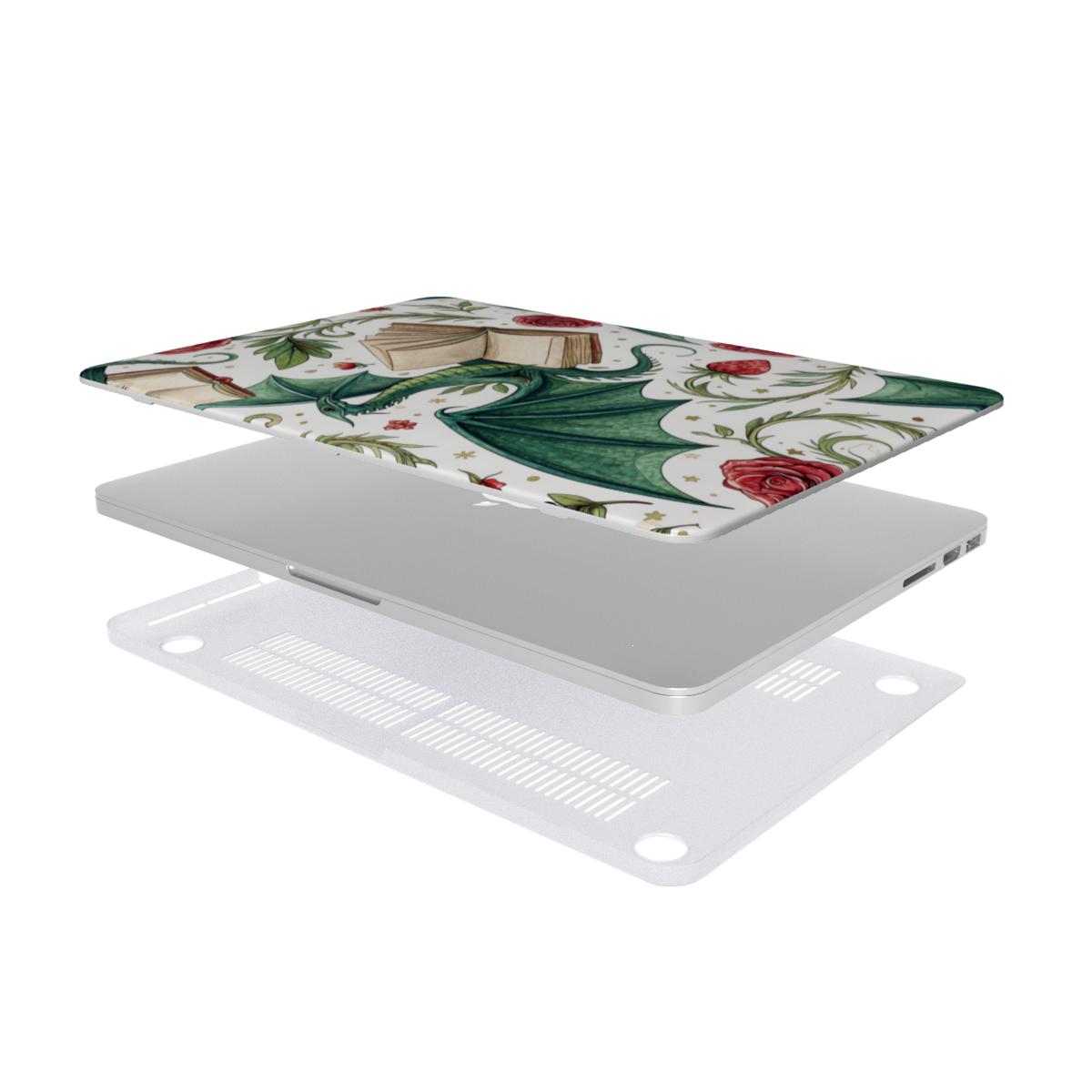 Dragons & Books MacBook case — hard-shell laptop cover, two-piece shell view