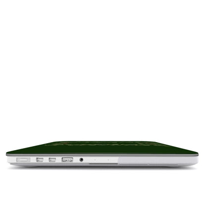Hop Vine Wreath MacBook case — hard-shell laptop cover, side view with ports
