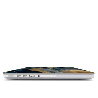 Starry Night Cosmos MacBook case — hard-shell laptop cover, side view with ports