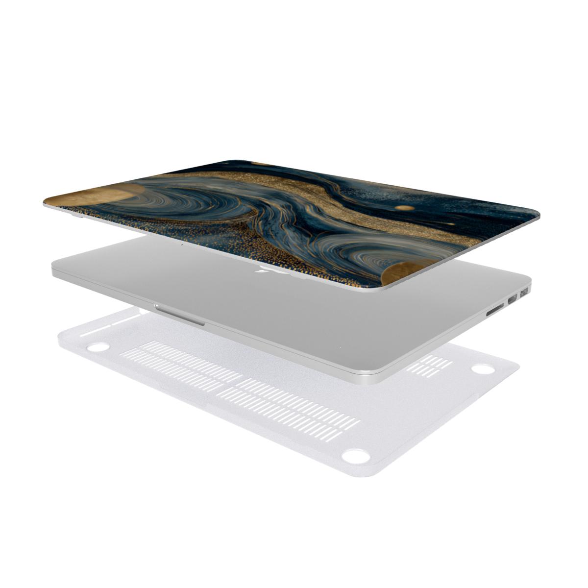 Starry Night Cosmos MacBook case — hard-shell laptop cover, two-piece shell view