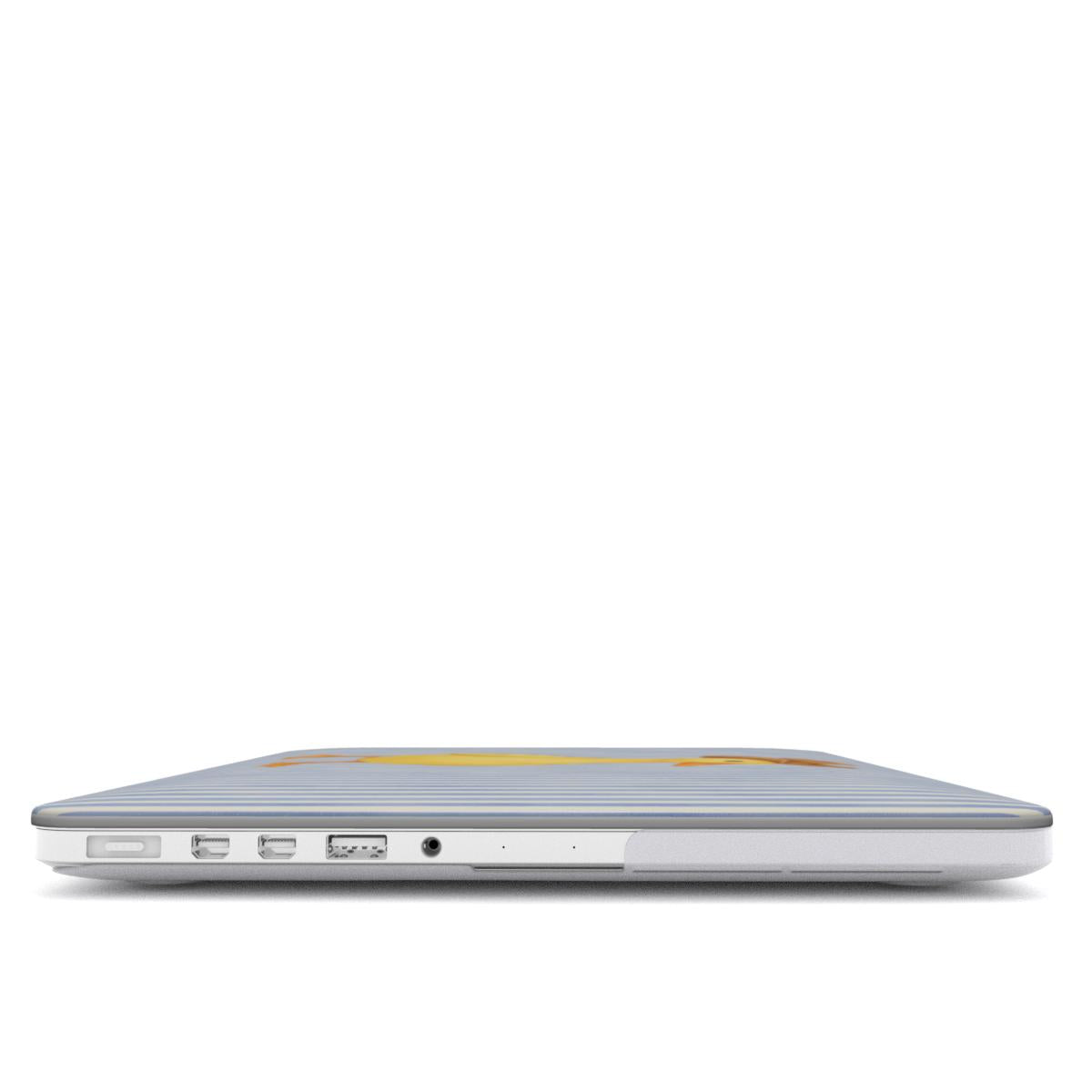 Cowboy Duck MacBook case — hard-shell laptop cover, side view with ports