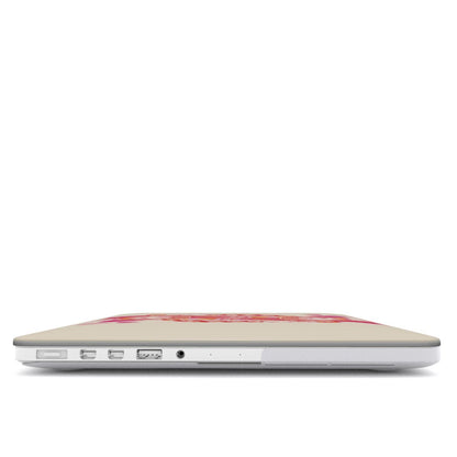 Queen of Hearts MacBook case — hard-shell laptop cover, side view with ports