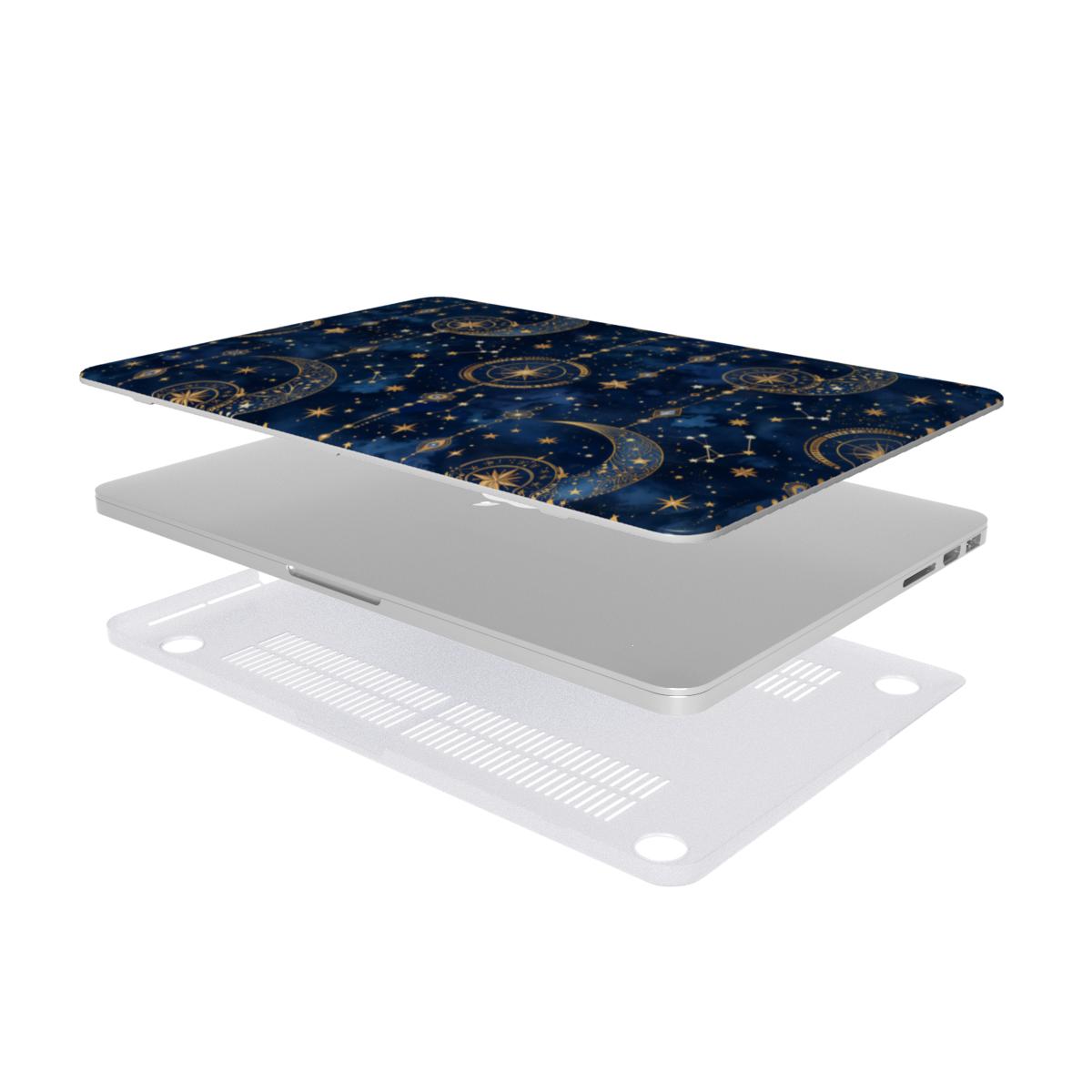 Celestial Tarot MacBook case — hard-shell laptop cover, two-piece shell view