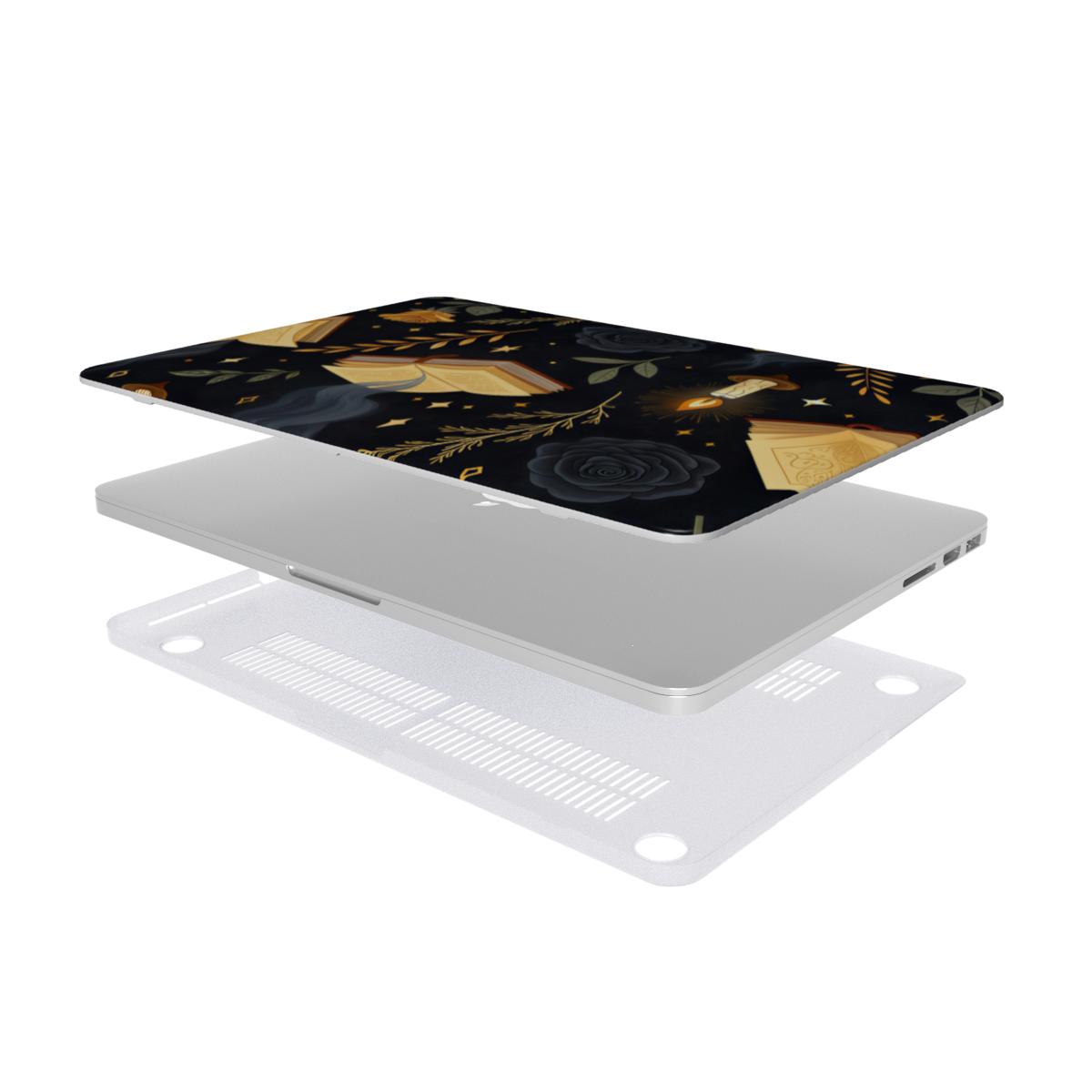 Witchy Academia MacBook case — hard-shell laptop cover, two-piece shell view
