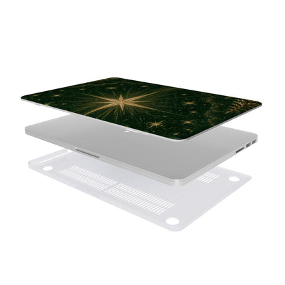 Christmas Star MacBook case — hard-shell laptop cover, two-piece shell view