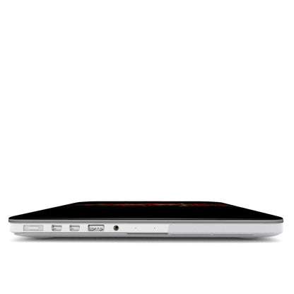 Dagger & Roses MacBook case — hard-shell laptop cover, side view with ports