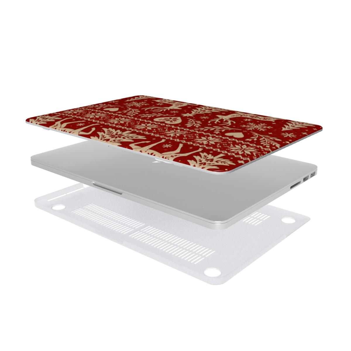 Nordic Reindeer MacBook case — hard-shell laptop cover, two-piece shell view