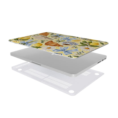 Lemons & Croissants MacBook case — hard-shell laptop cover, two-piece shell view