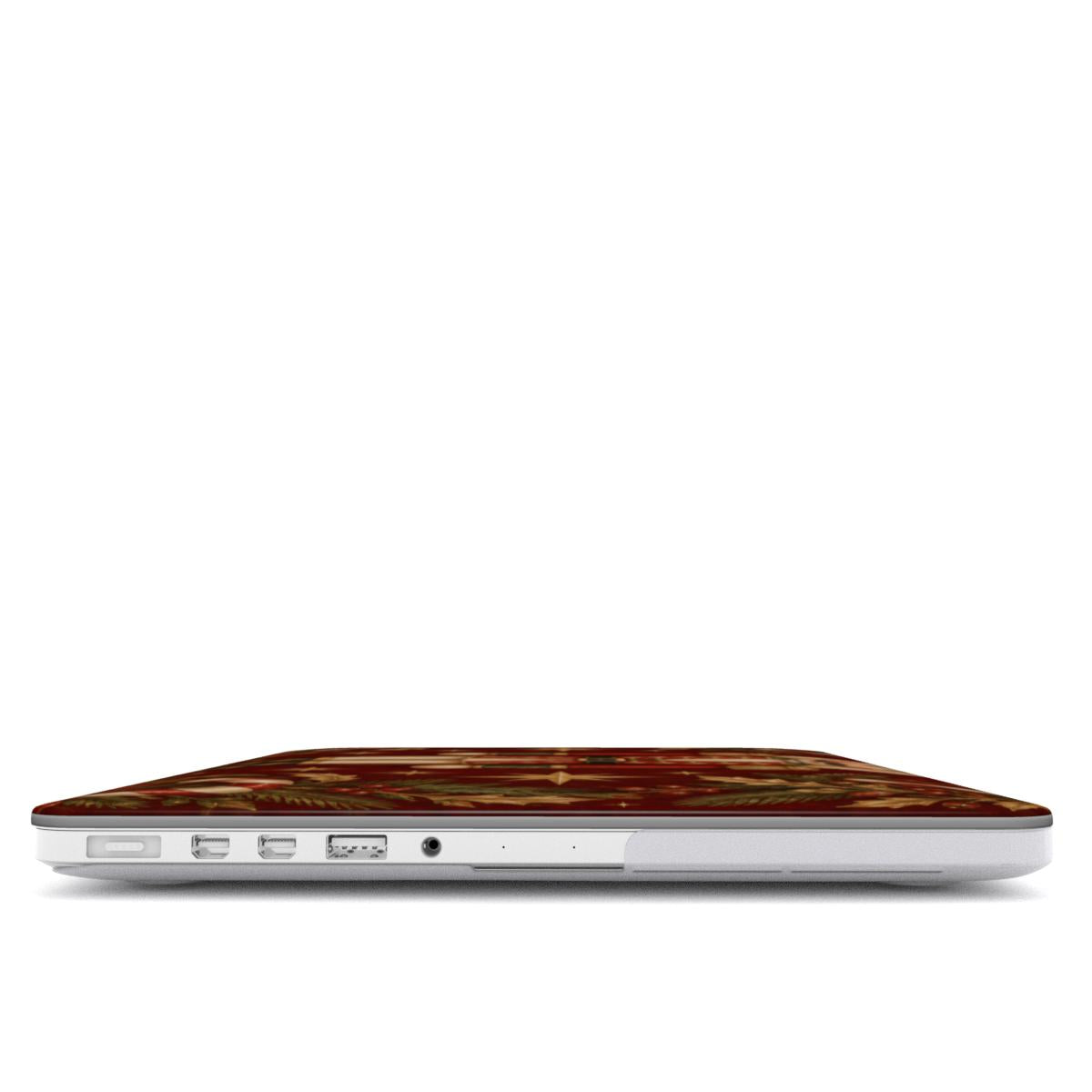 Nutcracker MacBook case — hard-shell laptop cover, side view with ports