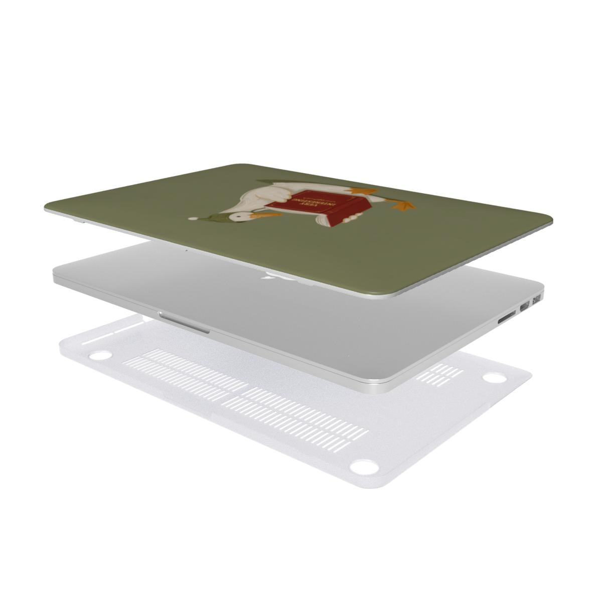 Reading Duck MacBook case — hard-shell laptop cover, two-piece shell view
