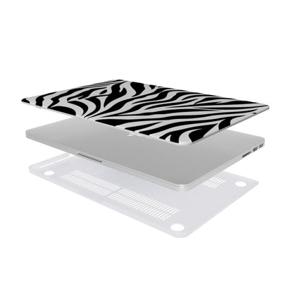 Zebra Stripe MacBook case — hard-shell laptop cover, two-piece shell view