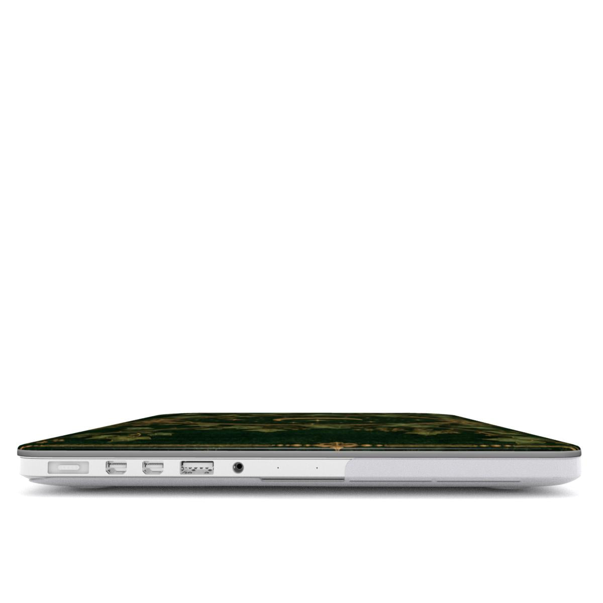 Ivy Bound Volume MacBook case — hard-shell laptop cover, side view with ports