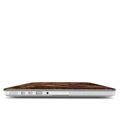 Reader Under the Stars MacBook case — hard-shell laptop cover, side view with ports