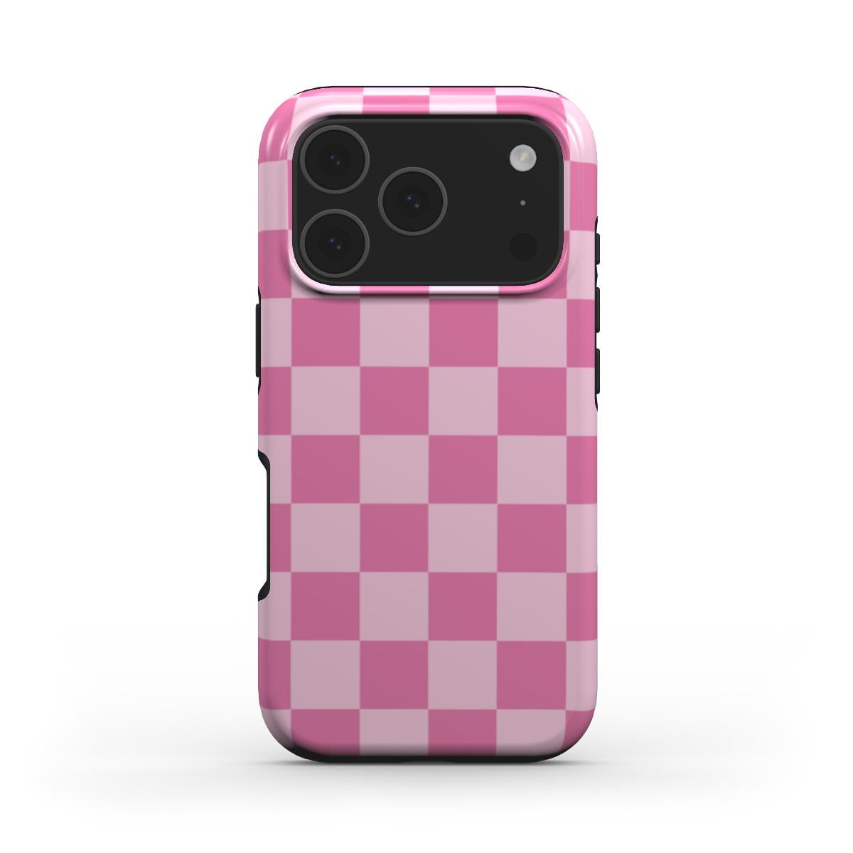 Pink Checkerboard phone case – MagSafe iPhone case, front view