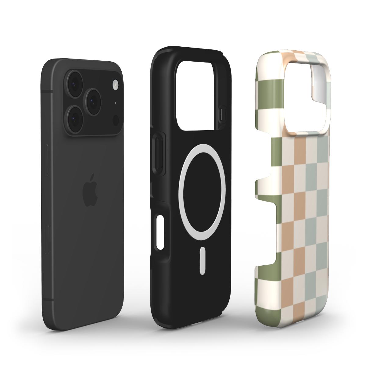 Muted Checkerboard phone case – MagSafe iPhone case, layer view