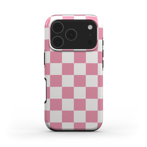 Rose & White Checkerboard Phone Case