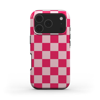 Cherry Checkerboard phone case – MagSafe iPhone case, front view