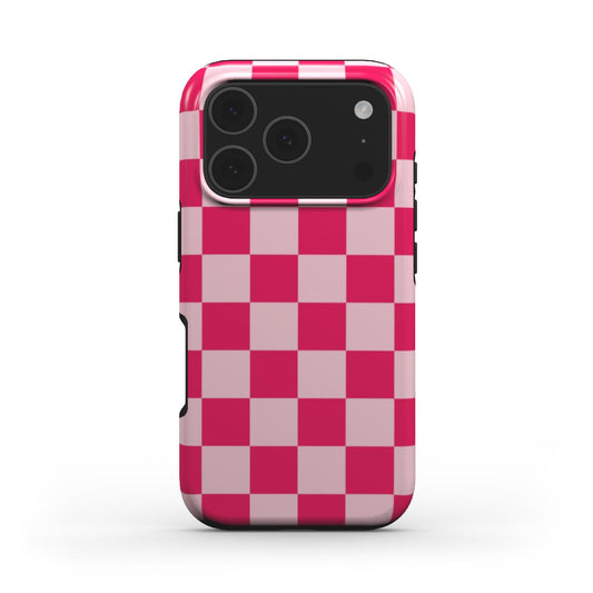 Cherry Checkerboard phone case – MagSafe iPhone case, front view