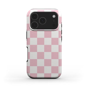 Pink & White Checkerboard Phone Case