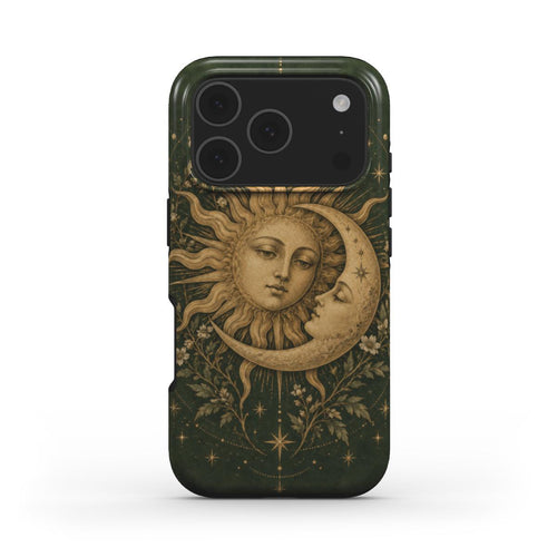 Sage Sun & Moon phone case — MagSafe iPhone case, front view