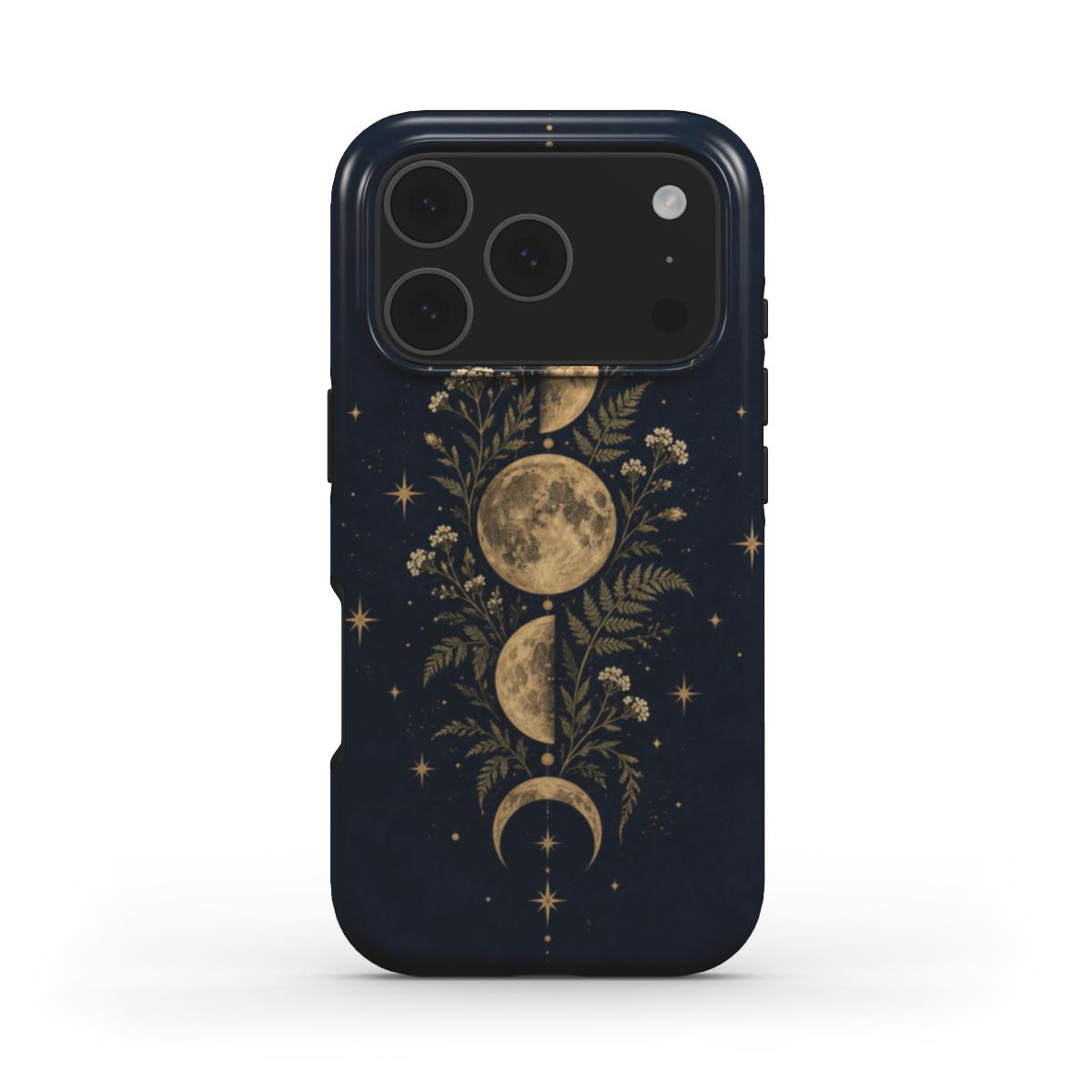 Midnight Moon Phases phone case — MagSafe iPhone case, front view