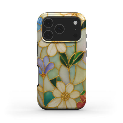 Stained Glass Floral phone case – MagSafe iPhone case, front view